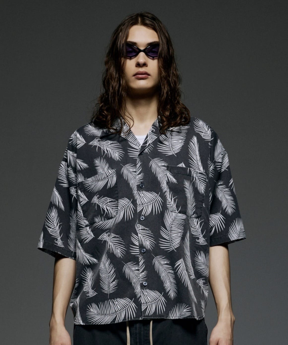 B omnivore/ビーオムニボー/PIGMENT WIND CLOTH SHIRT ピグメントウインドクロスシャツ ブラック M