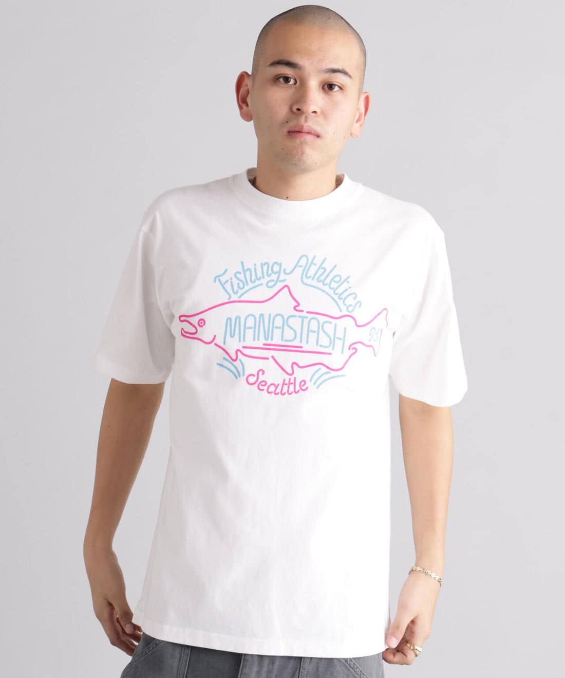 MANASTASH/マナスタッシュ/PUMICE TEE NEON SIGN Tシャツ ホワイト S