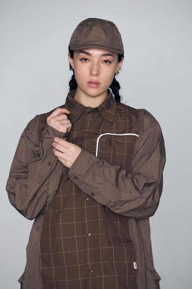 CMF OUTDOOR GARMENT/シーエムエフアウトドアガーメント/ATTACHED SHIRTS CMF2602-S02 GRID BROWN M