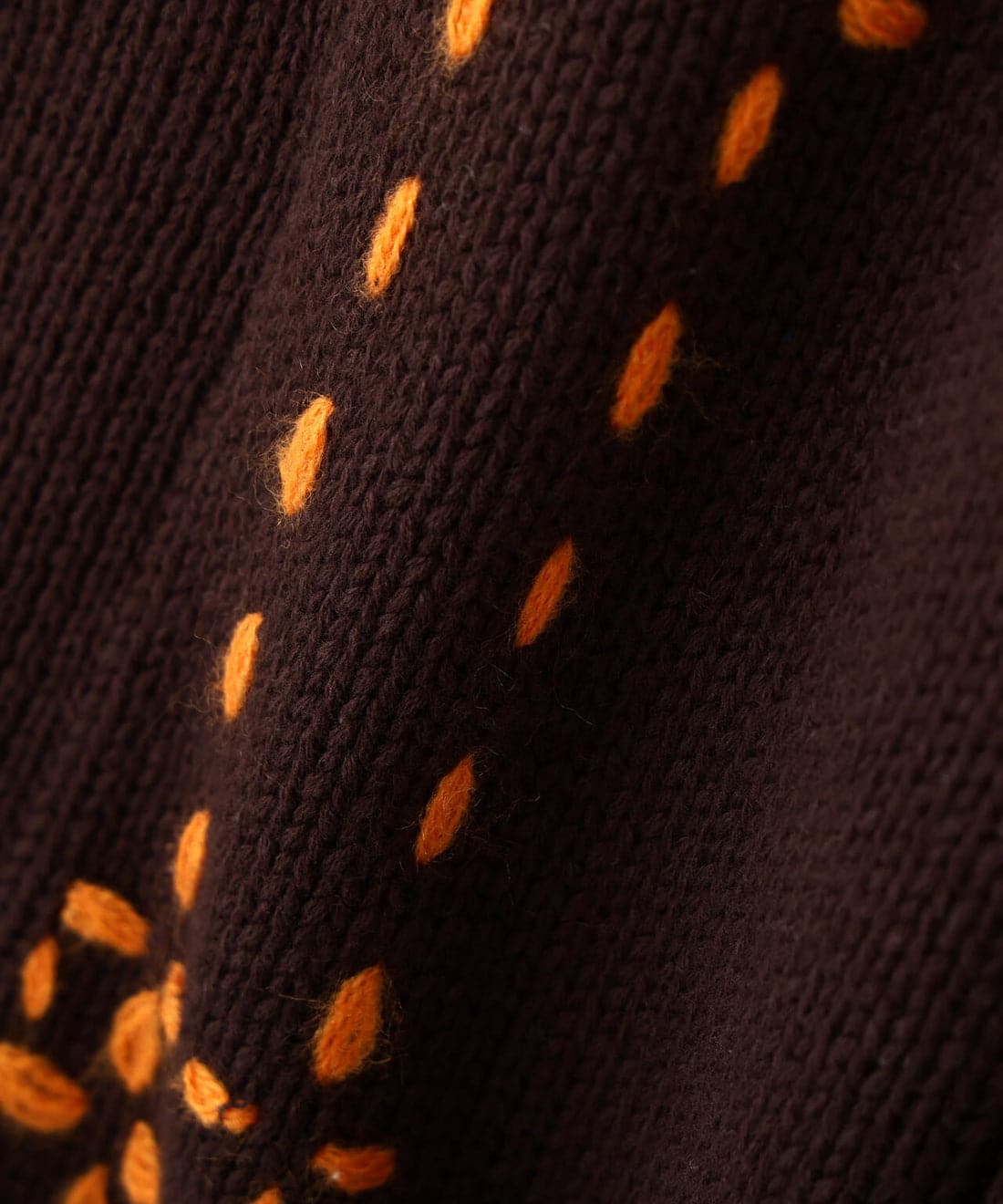 B omnivore/ビーオムニボー/HANDSTITCH CABLE KNIT JKT ハンドステッチケーブルニットジャケット ブラウン S