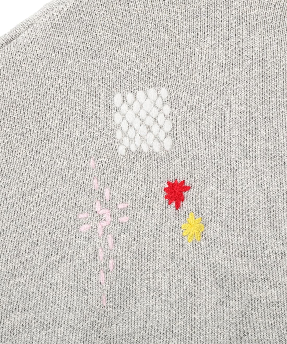B omnivore/ビーオムニボー/HAND STITCH CREWNECK KNIT ハンドステッチクルーネックニット グレー M