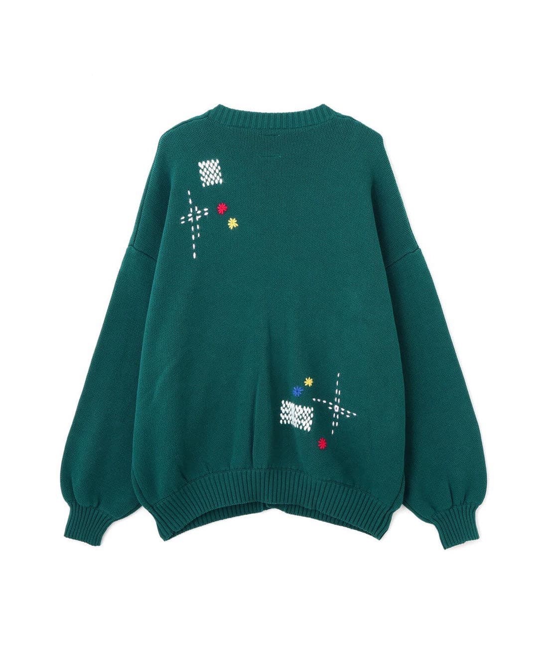 B omnivore/ビーオムニボー/HAND STITCH CARDIGAN ハンドステッチカーディガン グリーン M