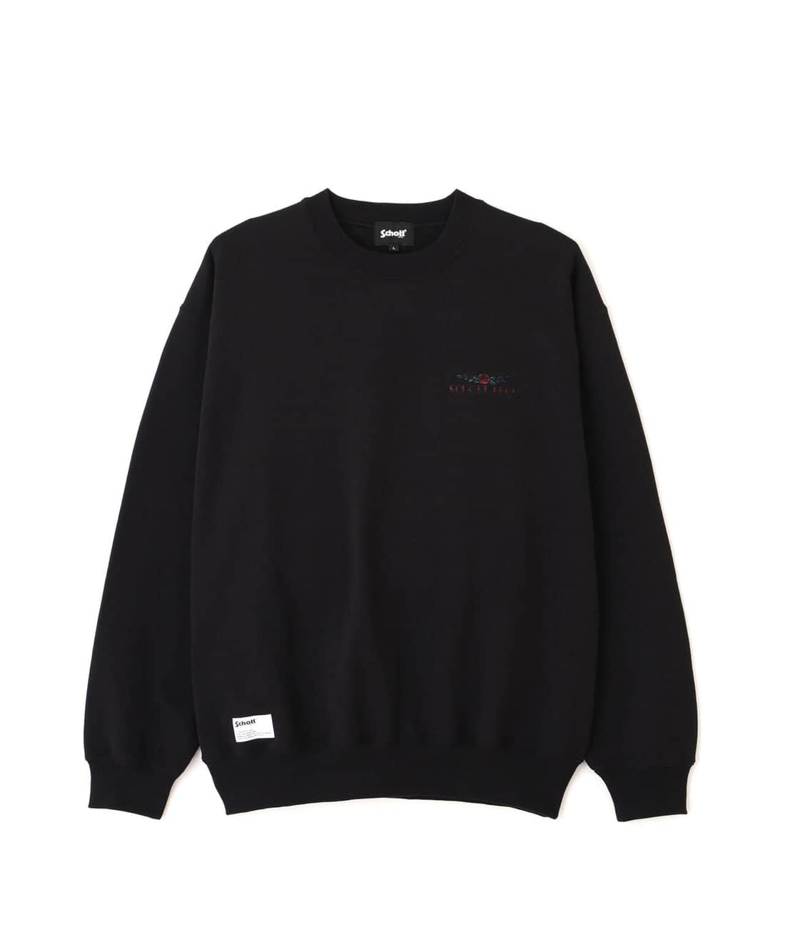 Schott/ショット/CREW SWEAT SHAKE HAND HORSE/クルースウェット シェイクハンドホース ブラック M