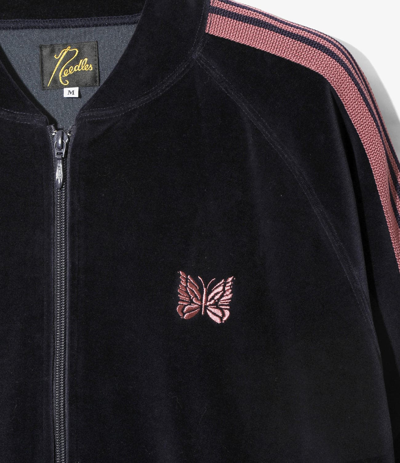 NEEDLES/ニードルズ/RIB COLLAR TRACK JACKET - C/PE VELOUR リブカラートラックジャケットベロア NAVY M