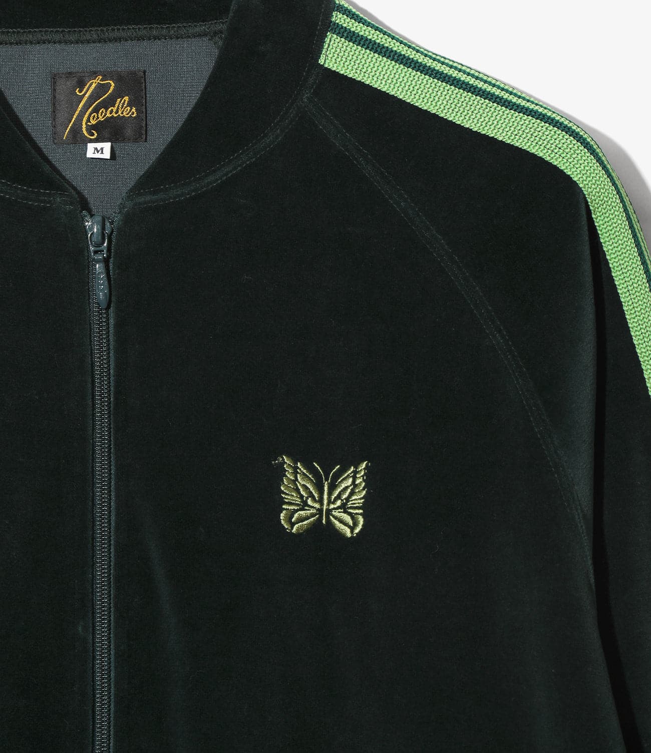NEEDLES/ニードルズ/RIB COLLAR TRACK JACKET - C/PE VELOUR リブカラートラックジャケットベロア GREEN M