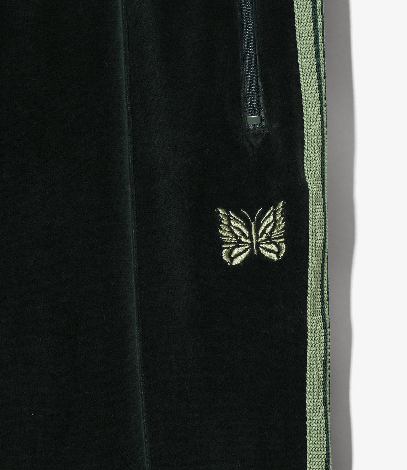 NEEDLES/ニードルズ/NARROW TRACK PANT - C/PE VELOUR ナロートラックパンツベロア GREEN XS
