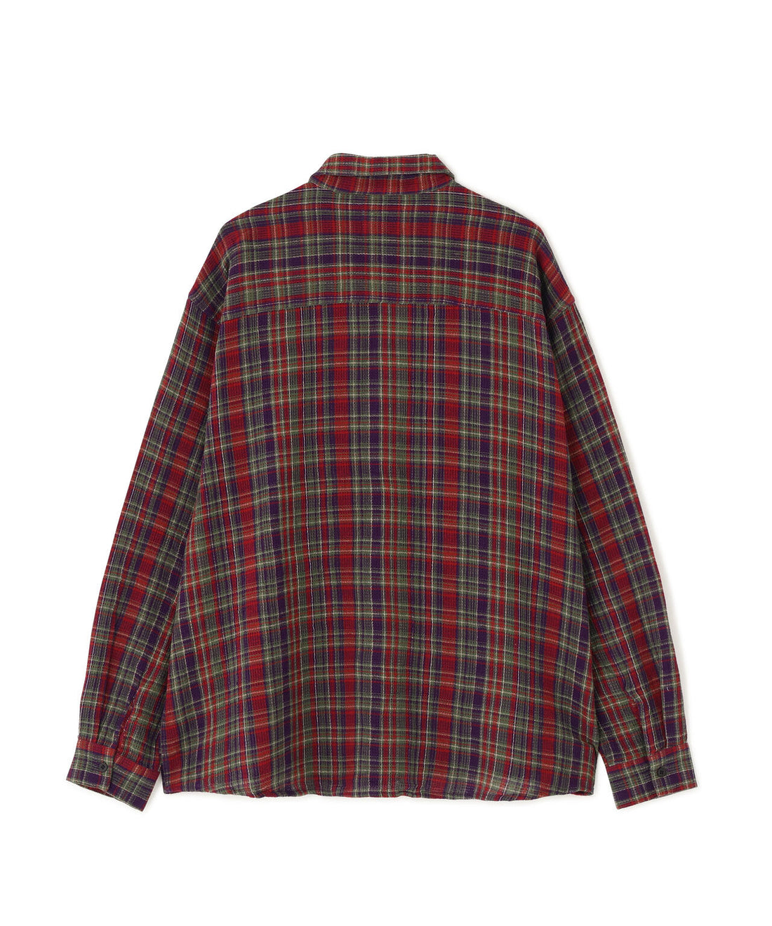 B omnivore/ビーオムニボー/PLAID PATTERN SHIRT パープル M