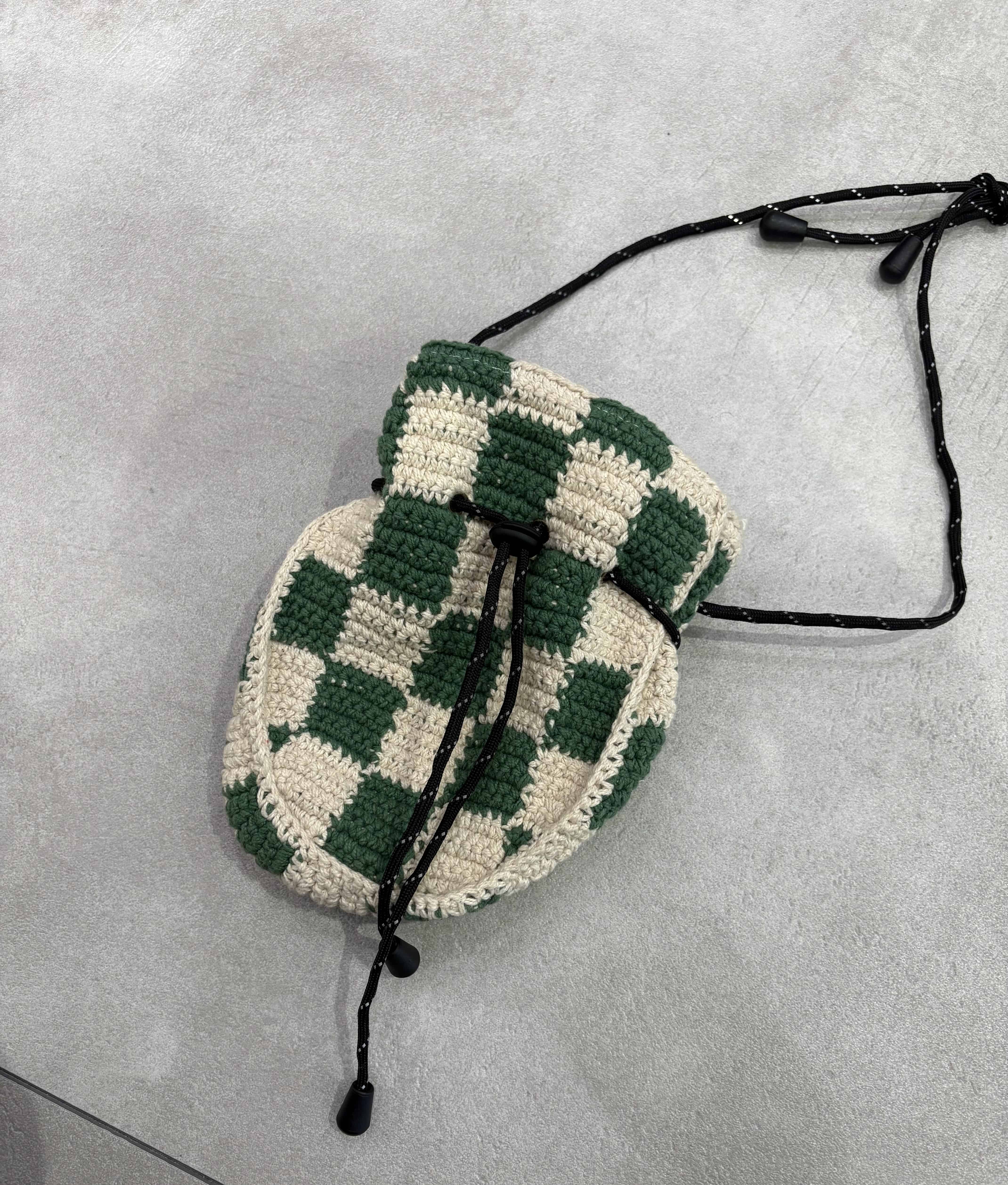 MacMahon Knitting Mills /マクマホンニッティングミルズ/Pochette - Checker GREEN FREE