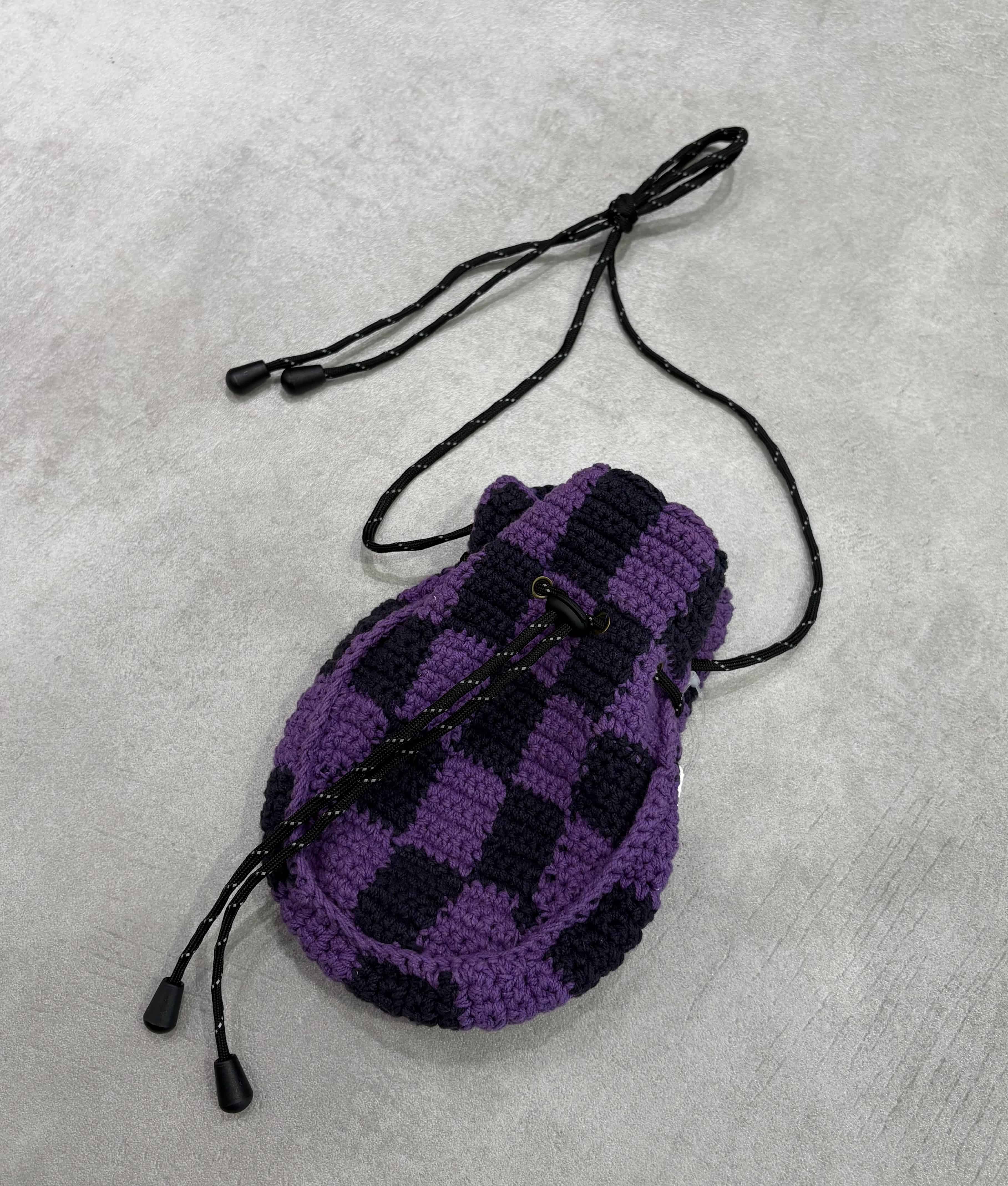 MacMahon Knitting Mills /マクマホンニッティングミルズ/Pochette - Checker PURPLE FREE