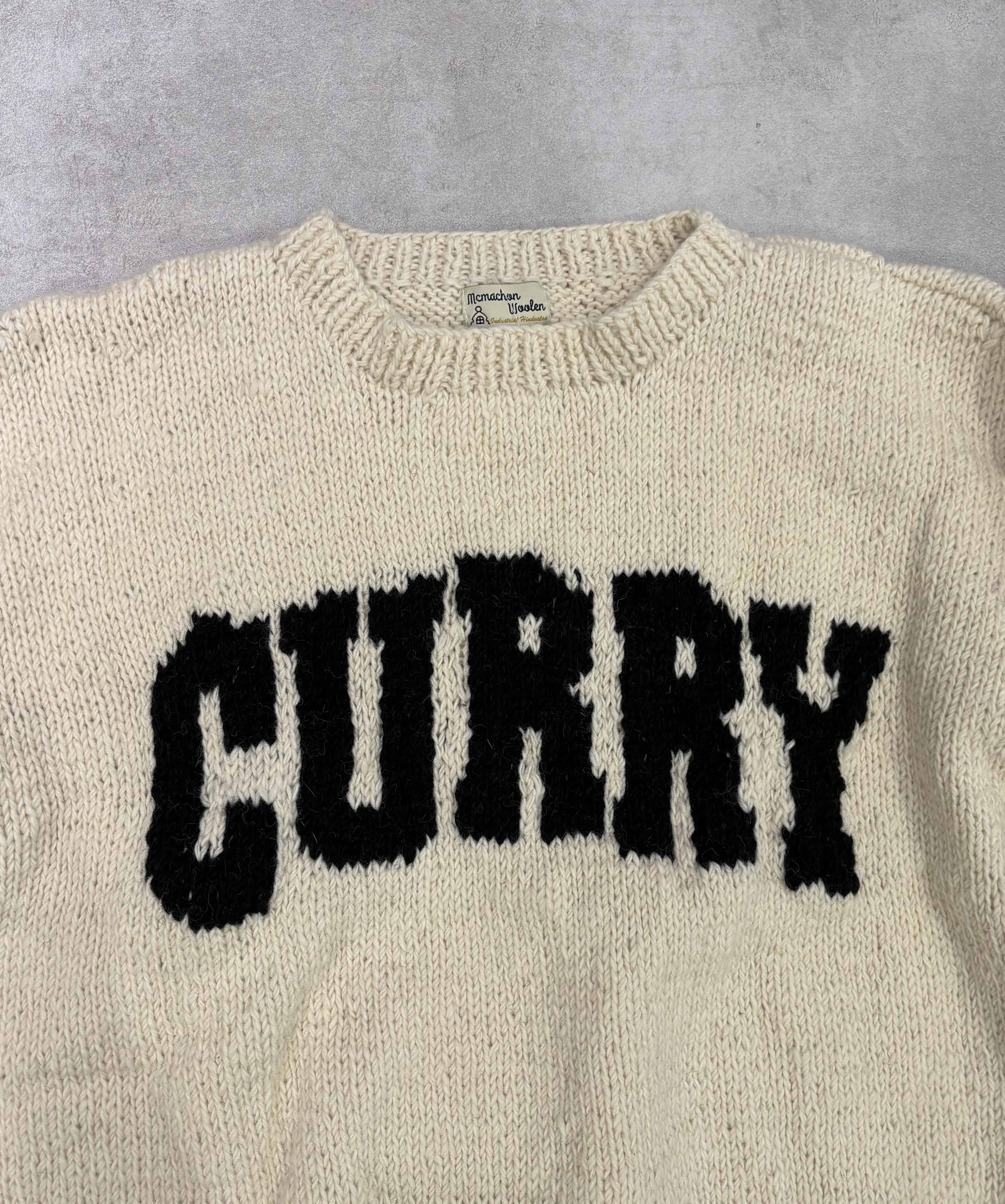 MacMahon Knitting Mills /マクマホンニッティングミルズ/Crew Neck Knit - CURRY WHITE FREE