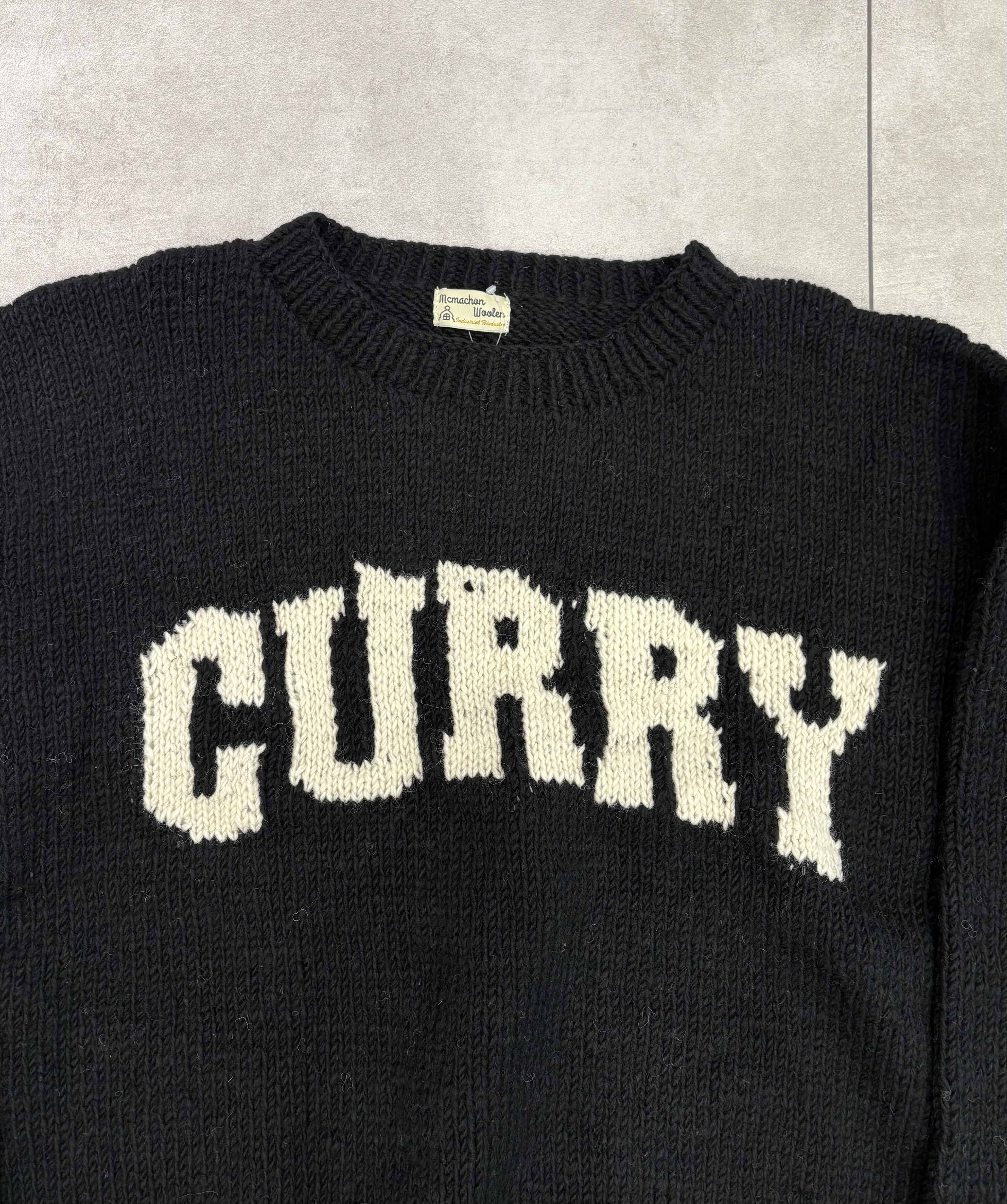 MacMahon Knitting Mills /マクマホンニッティングミルズ/Crew Neck Knit - CURRY BLACK FREE