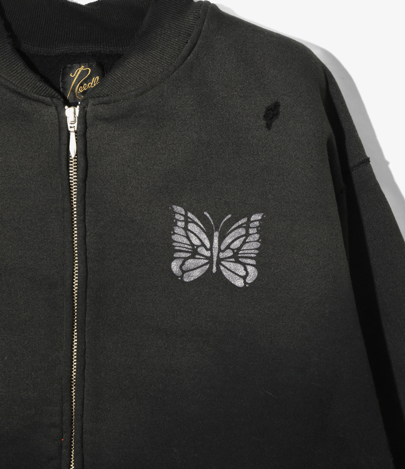 NEEDLES/ニードルズ/DECONSTRUCTED ZIPPED SWEAT ジップドスウェット BLACK M