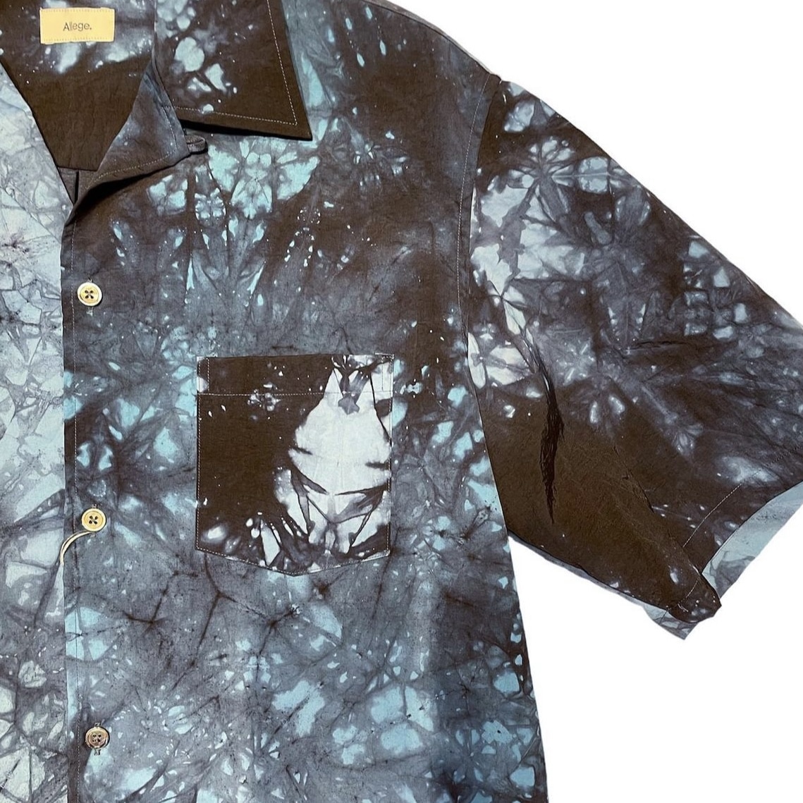 Allege/アレッジ-Kago Dyed Open Collar S/S Shirt-(3 ブルー