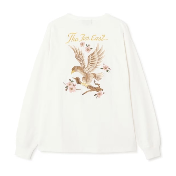 Schott/ショット/LS HENLEY TｰSHIRT "CHERRY BLOSSOMS EAGLE"/ヘンリーネック ロンT "チェリーブロッサム イーグル" ブラック M