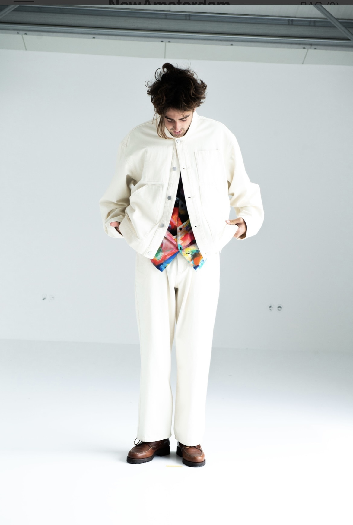 NEW AMSTERDAM SURFASSOCIATION/ニューアムステルダムサーフアソシエーション/WORK JACKET BONE WHITE L