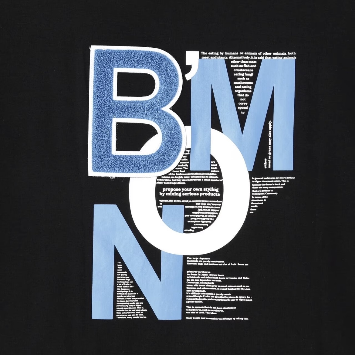 B omnivore/ビーオムニボー BMN S/S Tee ブラック M