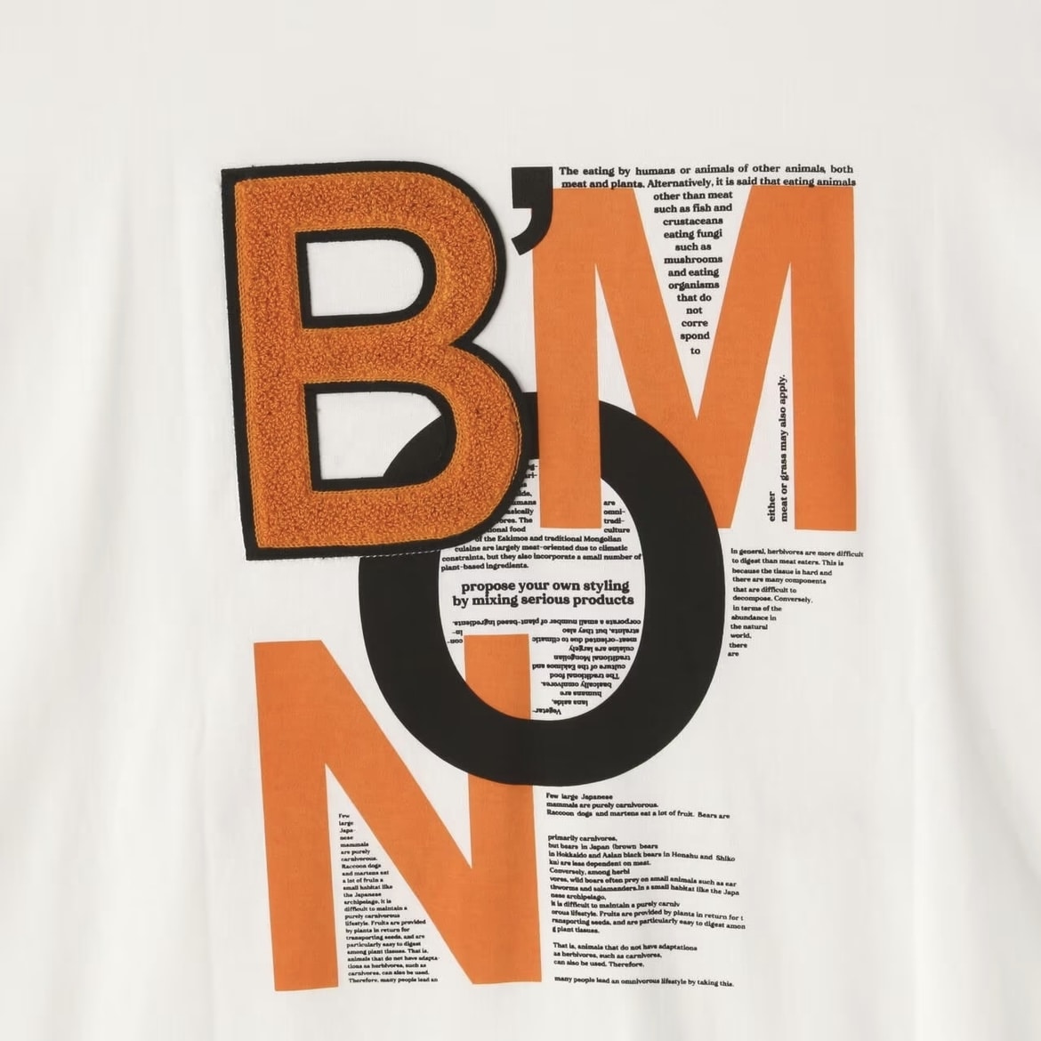 B omnivore/ビーオムニボー BMN S/S Tee ホワイト M