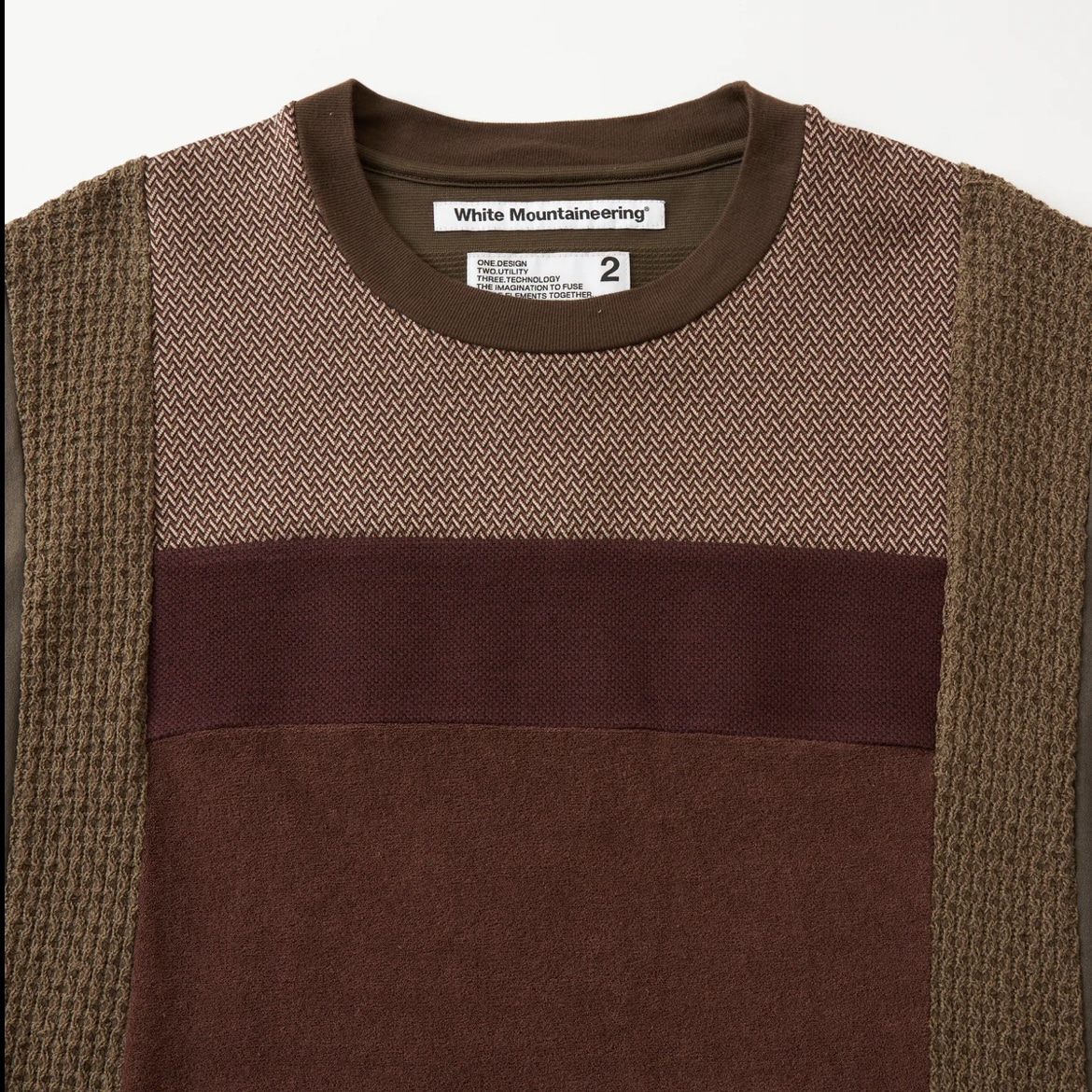 White Mountaineering/ホワイトマウンテニアリング/PATCHWORK T-SHIRT BROWN 2