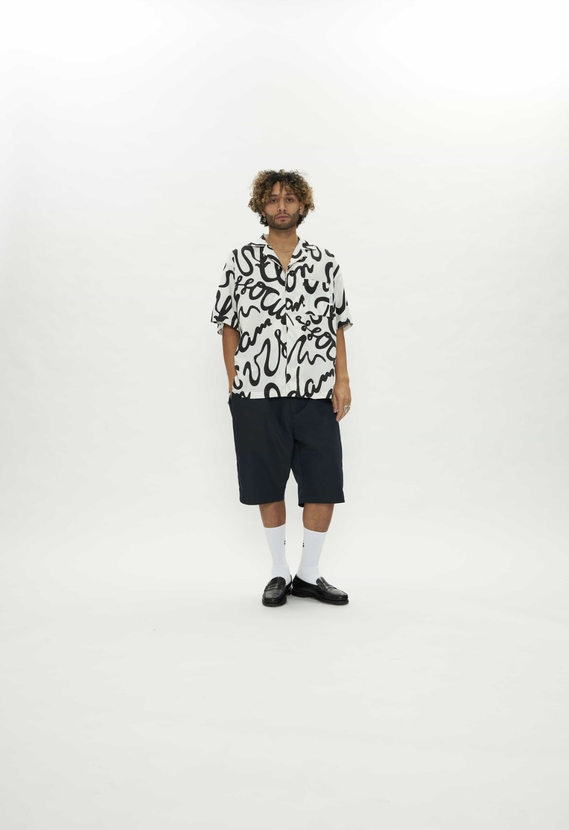 New Amsterdam Surf Association/ニューアムステルダムサーフアソシエーション/WIJK SHIRT TULIP DAZZLING BLUE WHITE M