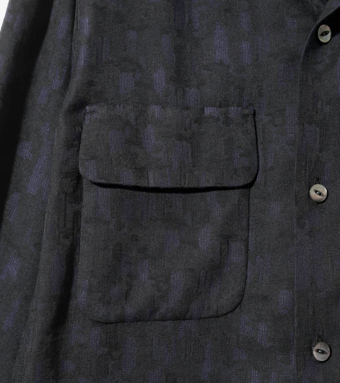 Needles/ニードルズ/Classic Shirt-Rayon Abstract Jq- Navy M