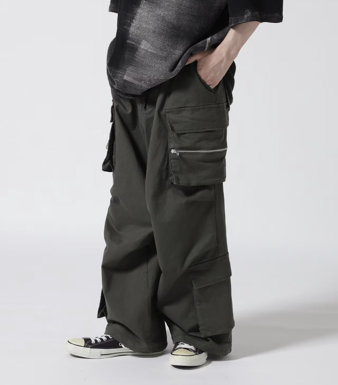 B omnivore/ビーオムニボー/W POCKET CARGO PANTS OLIVE S