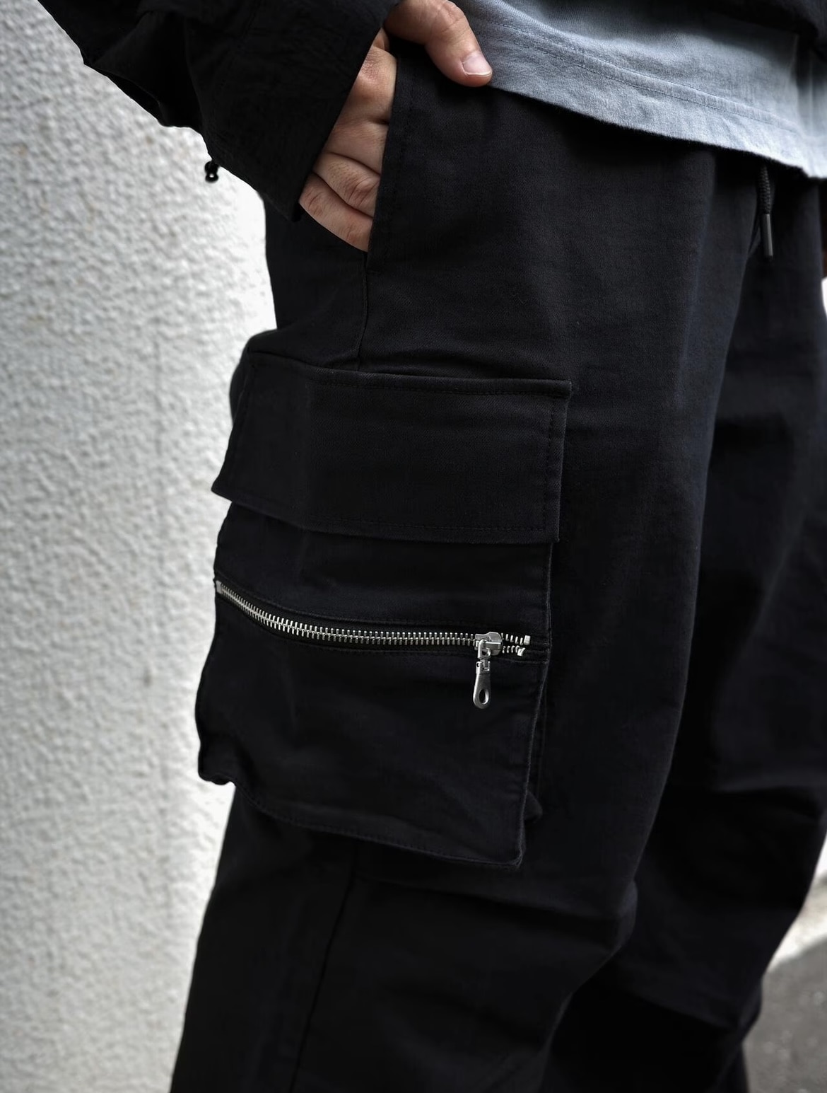 B omnivore/ビーオムニボー/ZIP CARGO PANTS ジップカーゴパンツ BLACK S