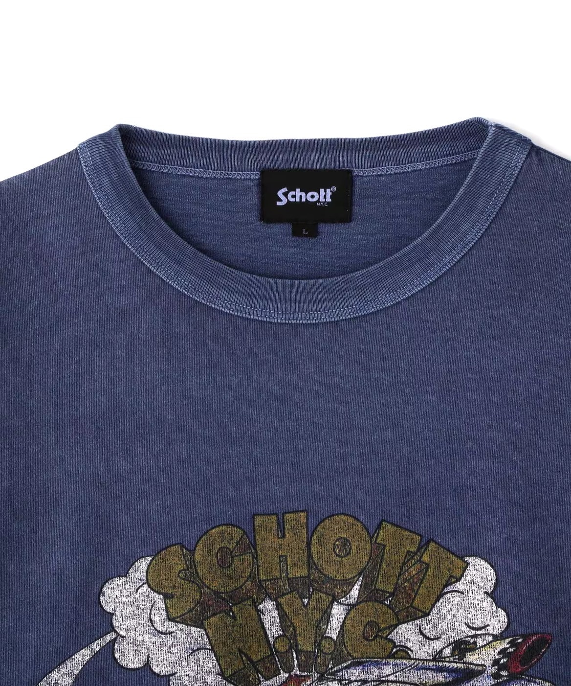 Schott/ショット/AIRPLAIN LS T-SHIRT NAVY M