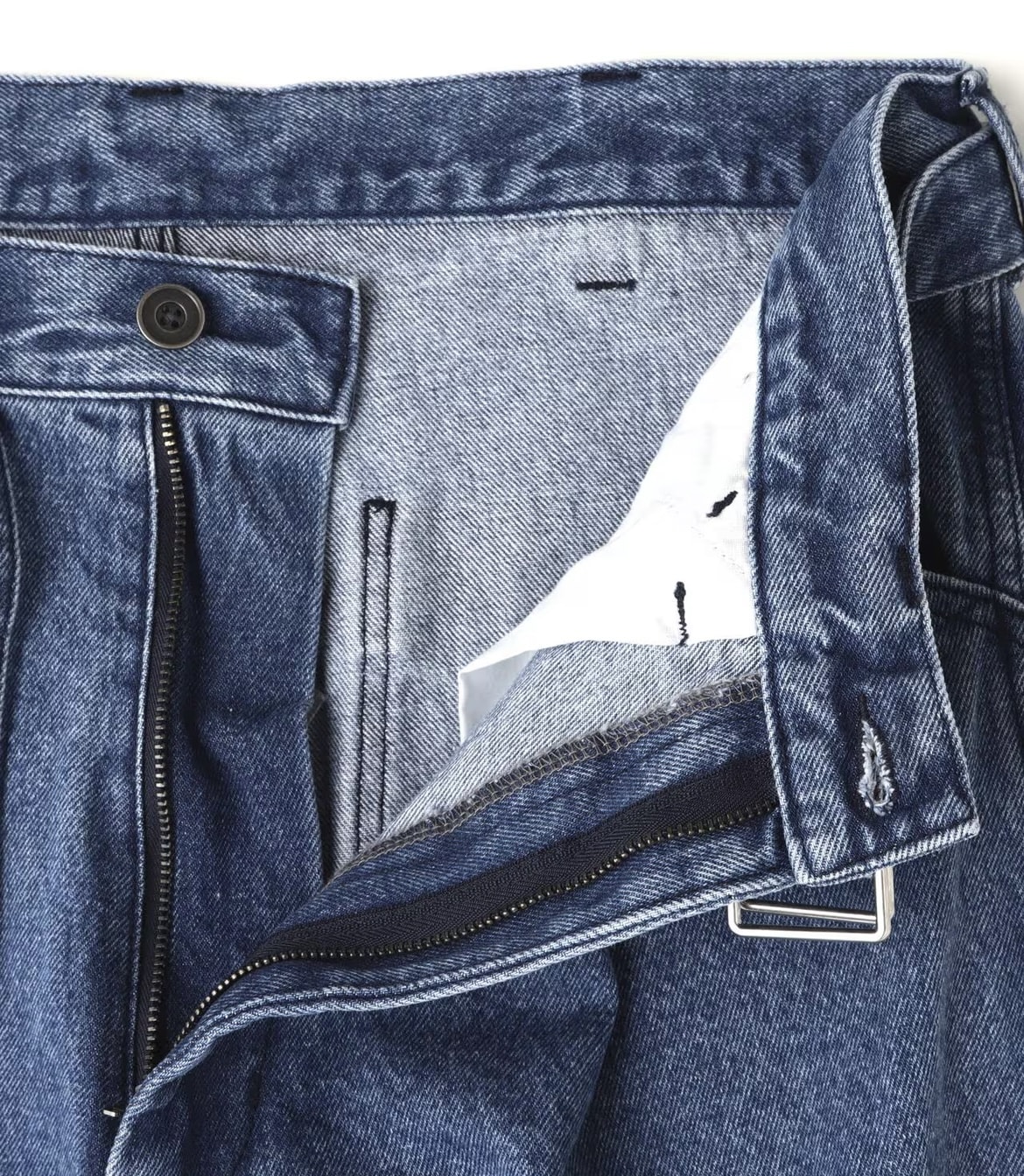 B omnivore/ビーオムニボー/DENIM BELT LOOSE PANTS デニムベルトルーズパンツ BLUE S