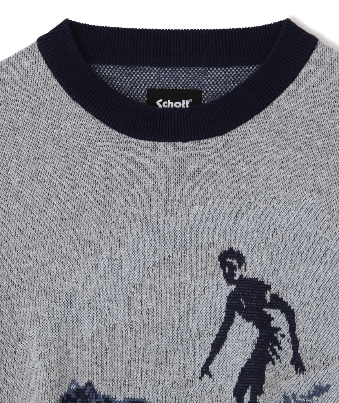 Schott/ショット/50S LS KNIT SURF BULL/サーフブル ニット BLUE L