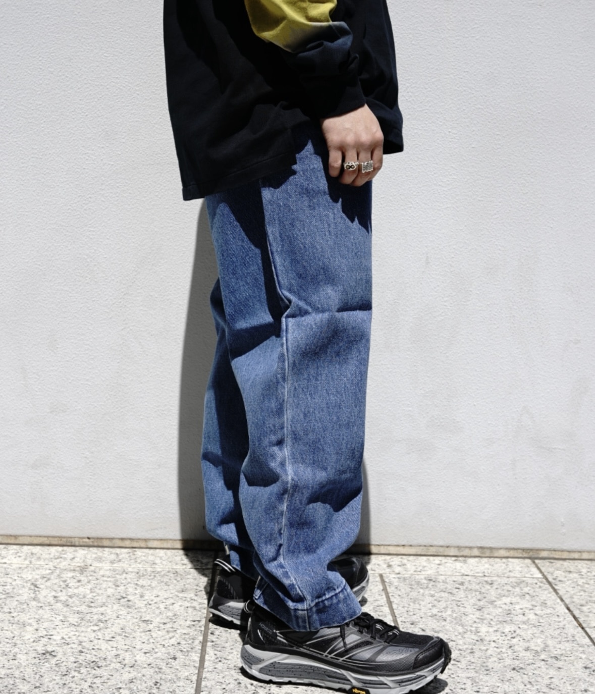 B omnivore/ビーオムニボー  DENIM BALLOON TUCK デニムバルーンタックパンツ BLUE S