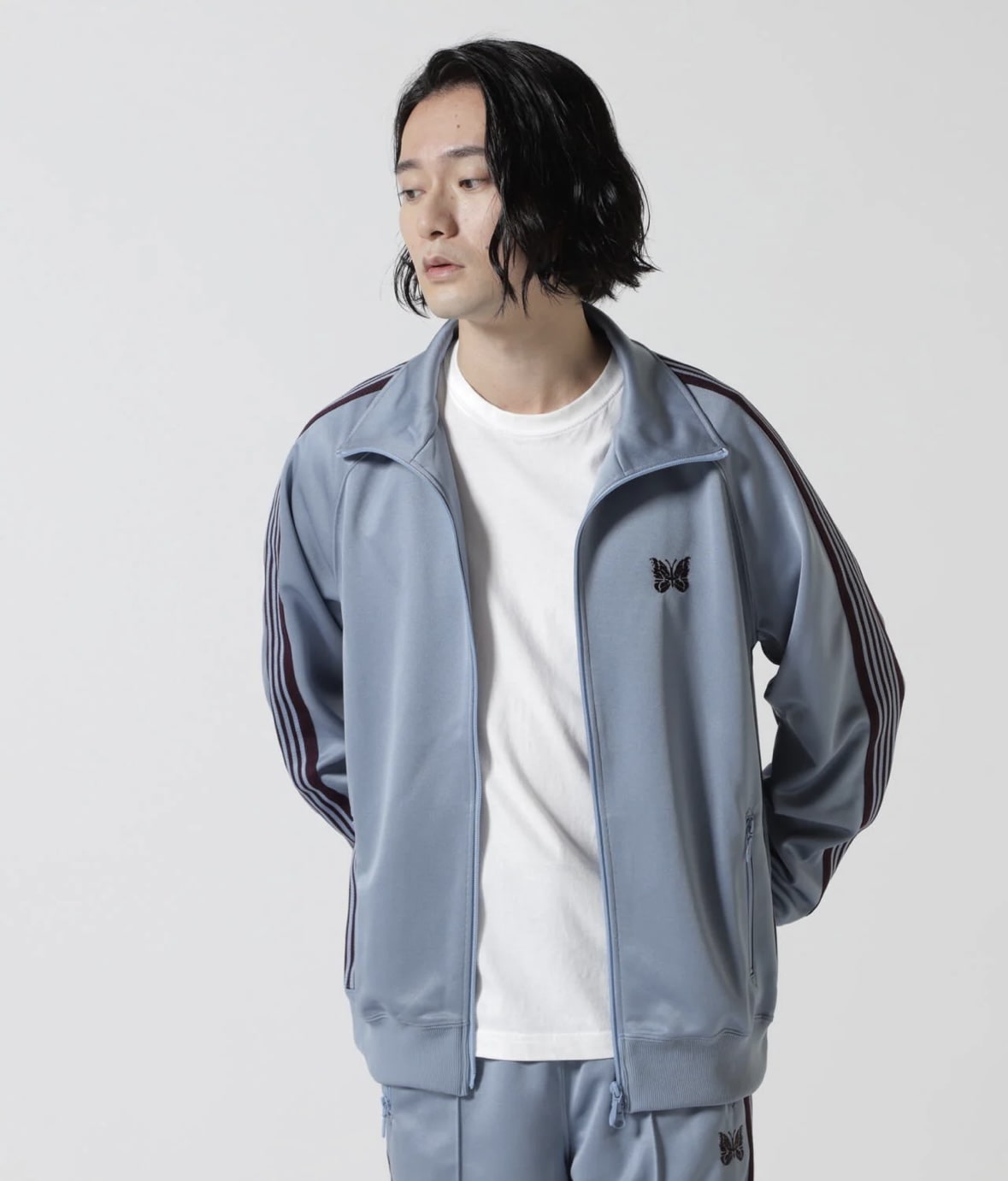 Needles/ニードルズ/BEAVER×Needles 別注Track Jacket-Poly Smooth. -24AW- SAX BLUE