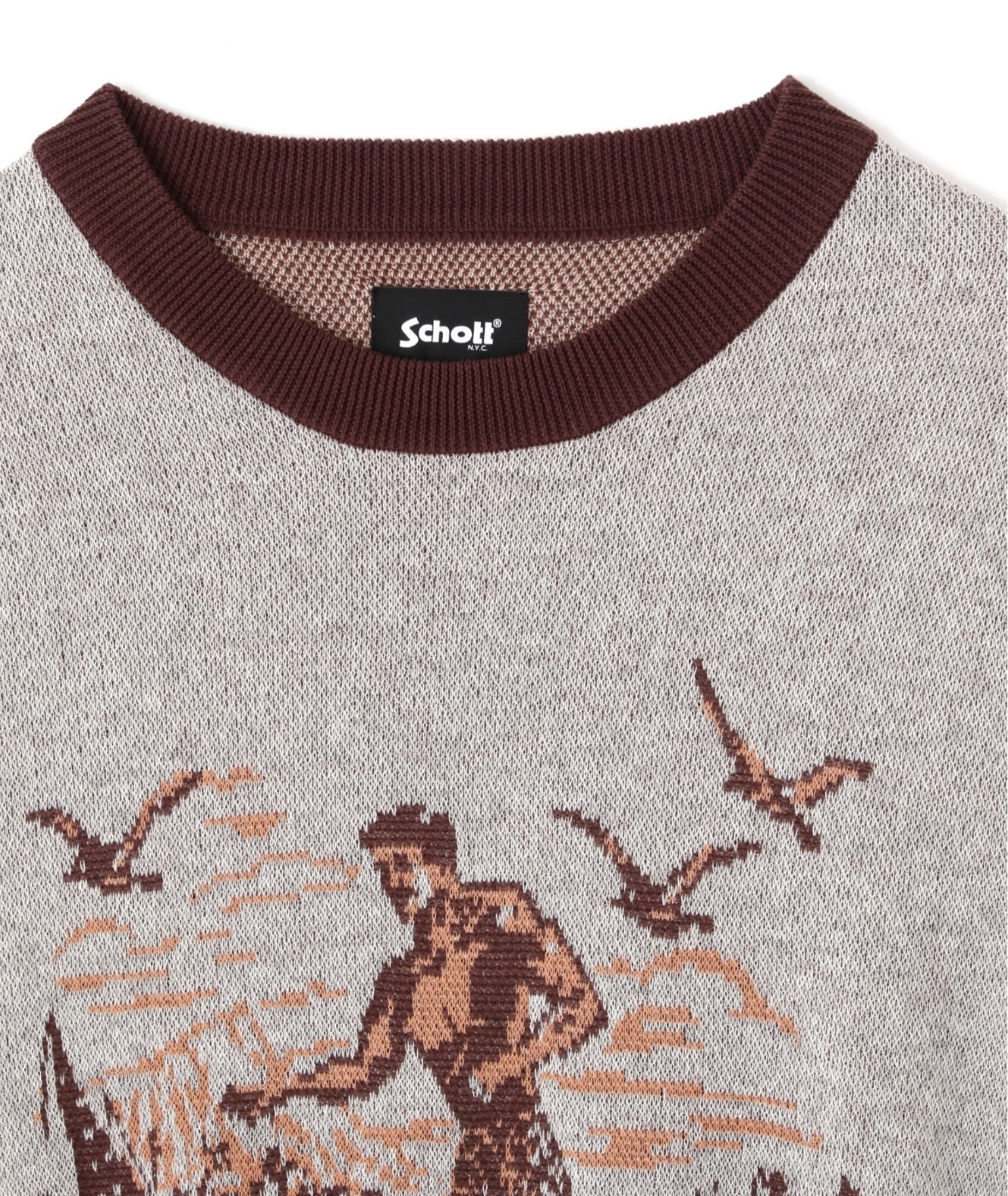 Schott/ショット/50’S SS KNIT/50’S 半袖ニット ブラウン M