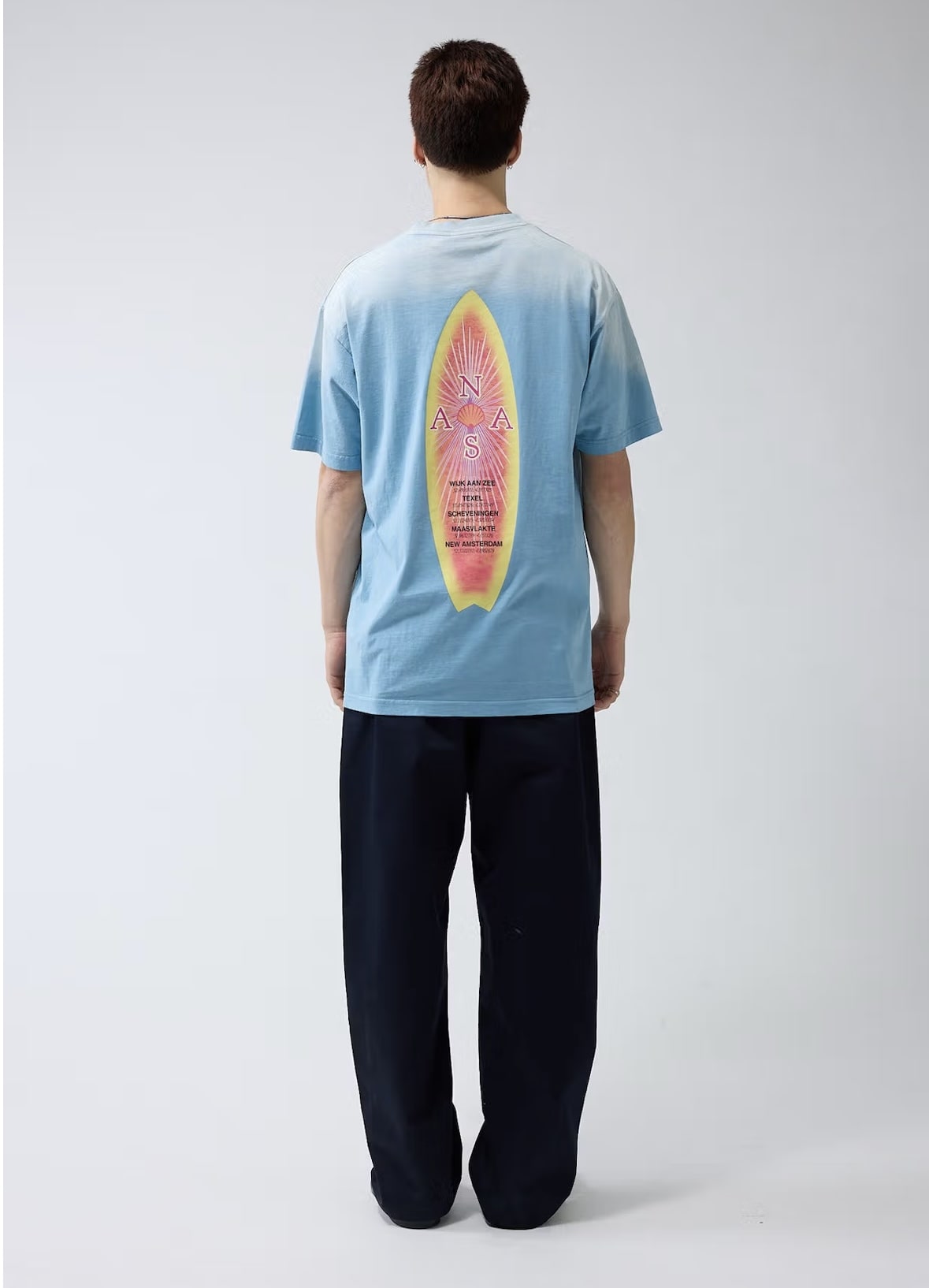 New Amsterdam Surf Association/ニューアムステルダムサーフアソシエーション/SURFBOARD TEE WASHED BLUE WASHED BLUE M