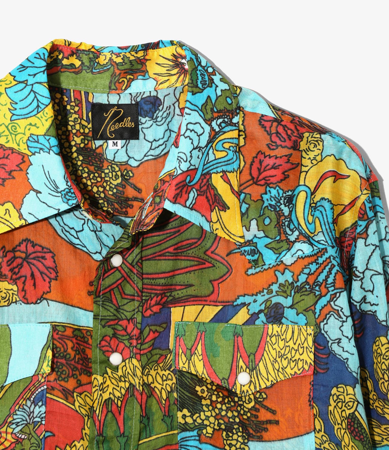 NEEDLES/ニードルズ/WESTERN SHIRT - PRINTED COTTON LAWN / FLORAL ウエスタンシャツ Blue M
