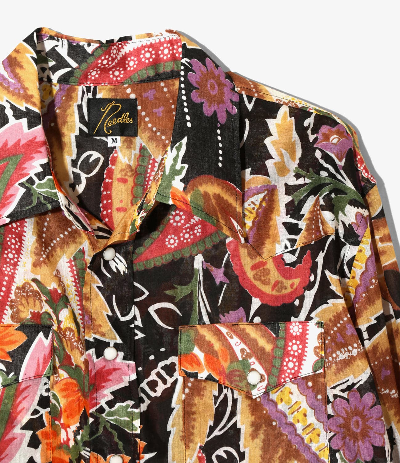NEEDLES/ニードルズ/WESTERN SHIRT - PRINTED COTTON LAWN / FLORAL ウエスタンシャツ BLACK M