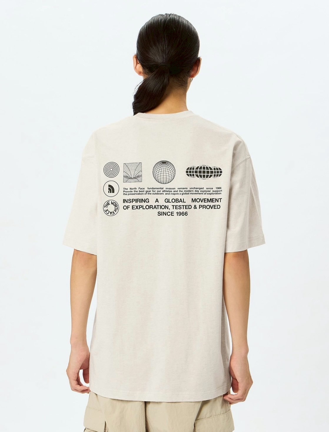 THE NORTH FACE/ザ・ノースフェイス/S/S FD Globe Grid Cotton Teeショートスリーブフラッシュドライグローブグリッドコットンティー ライトグレー M
