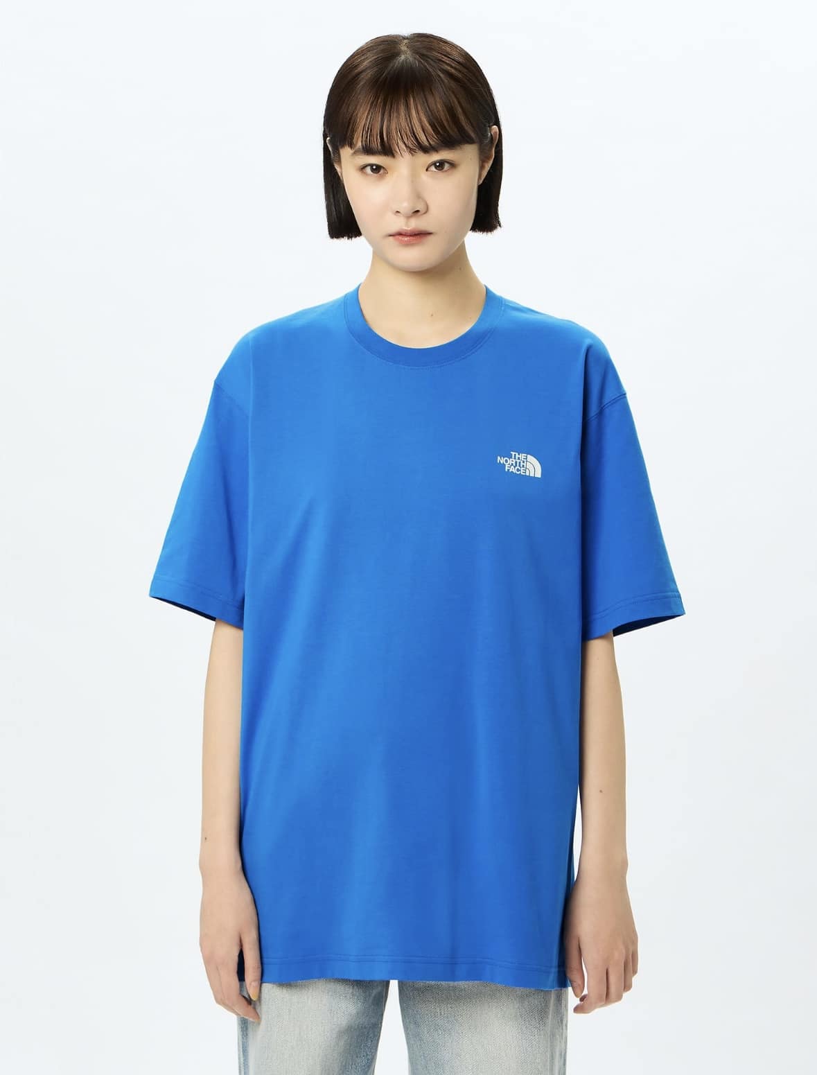 THE NORTH FACE/ザ・ノースフェイス/S/S FD Globe Grid Cotton Teeショートスリーブフラッシュドライグローブグリッドコットンティー ブルー M