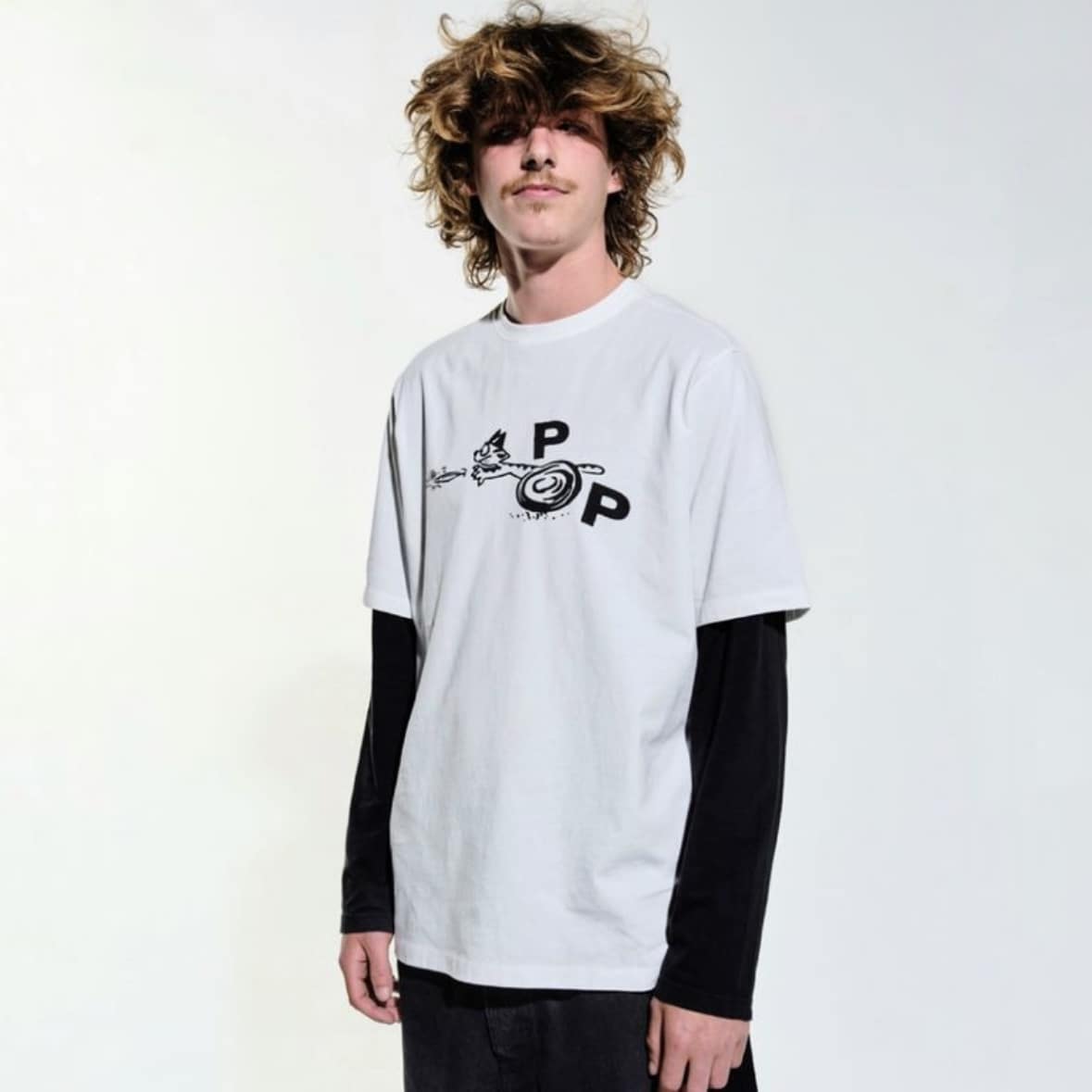 POP TRADING CO/ポップトレーディングカンパニー/Catch T-shirt White L