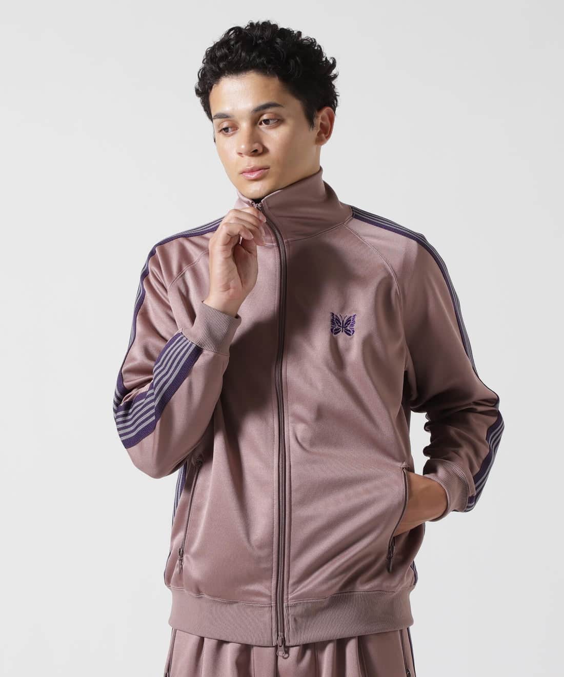 Needles×BEAVER/ニードルズ×ビーバー　別注Track Jacket - Poly Smooth -TAUPE- トラックジャケット TAUPE M