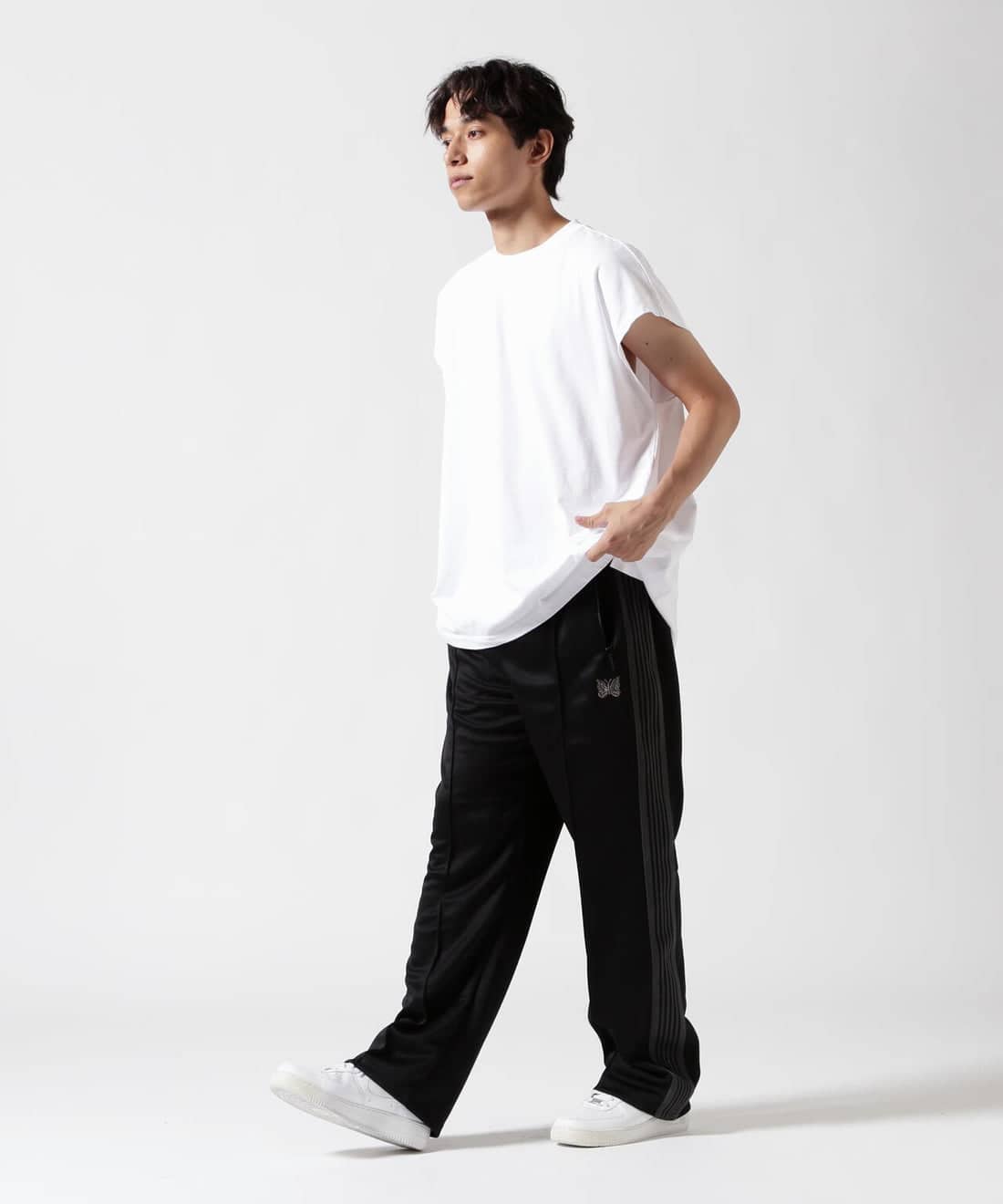 Needles×BEAVER/ニードルズ×ビーバー　別注Track Pant - Poly Smooth -BLACK- トラックパンツ BLACK XS