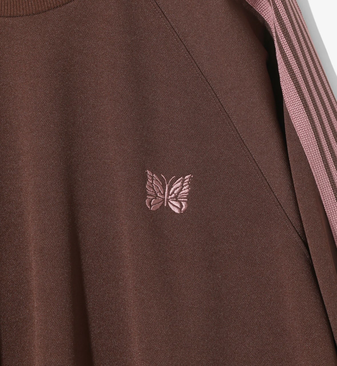 NEEDLES/ニードルズ/TRACK CREW NECK SHIRT - POLY SMOOTH -BROWN- トラッククルーネックシャツ BROWN L