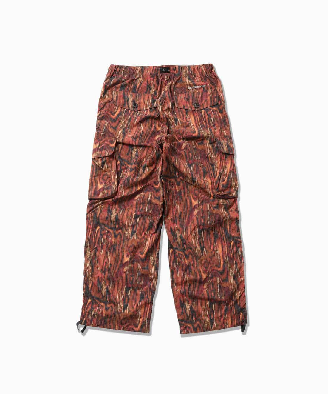and wander/アンドワンダー/printed ripstop cargo pants カーゴパンツ RED M