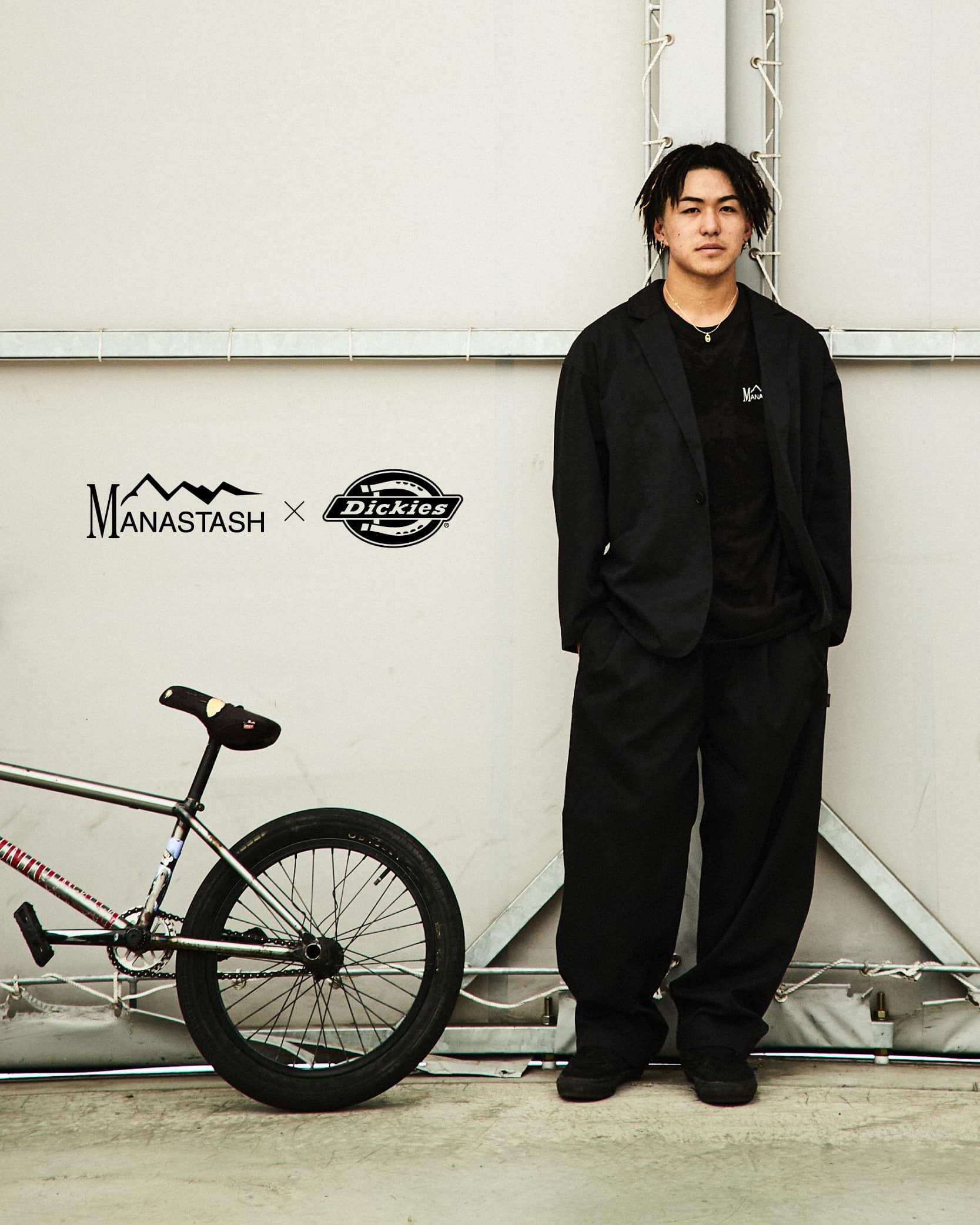 MANASTASH/マナスタッシュ/×DICKIES/ディッキーズ/EXTRA MILE TUCK PANTS ブラック S