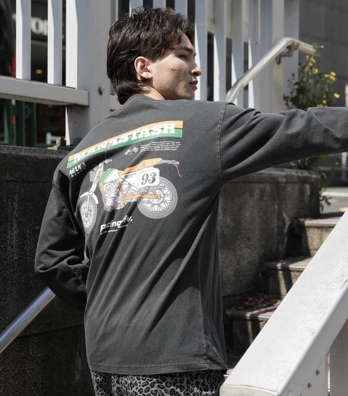 MANASTASH/マナスタッシュ/PUMICE L/S TEE RACING DIV. BLACK S