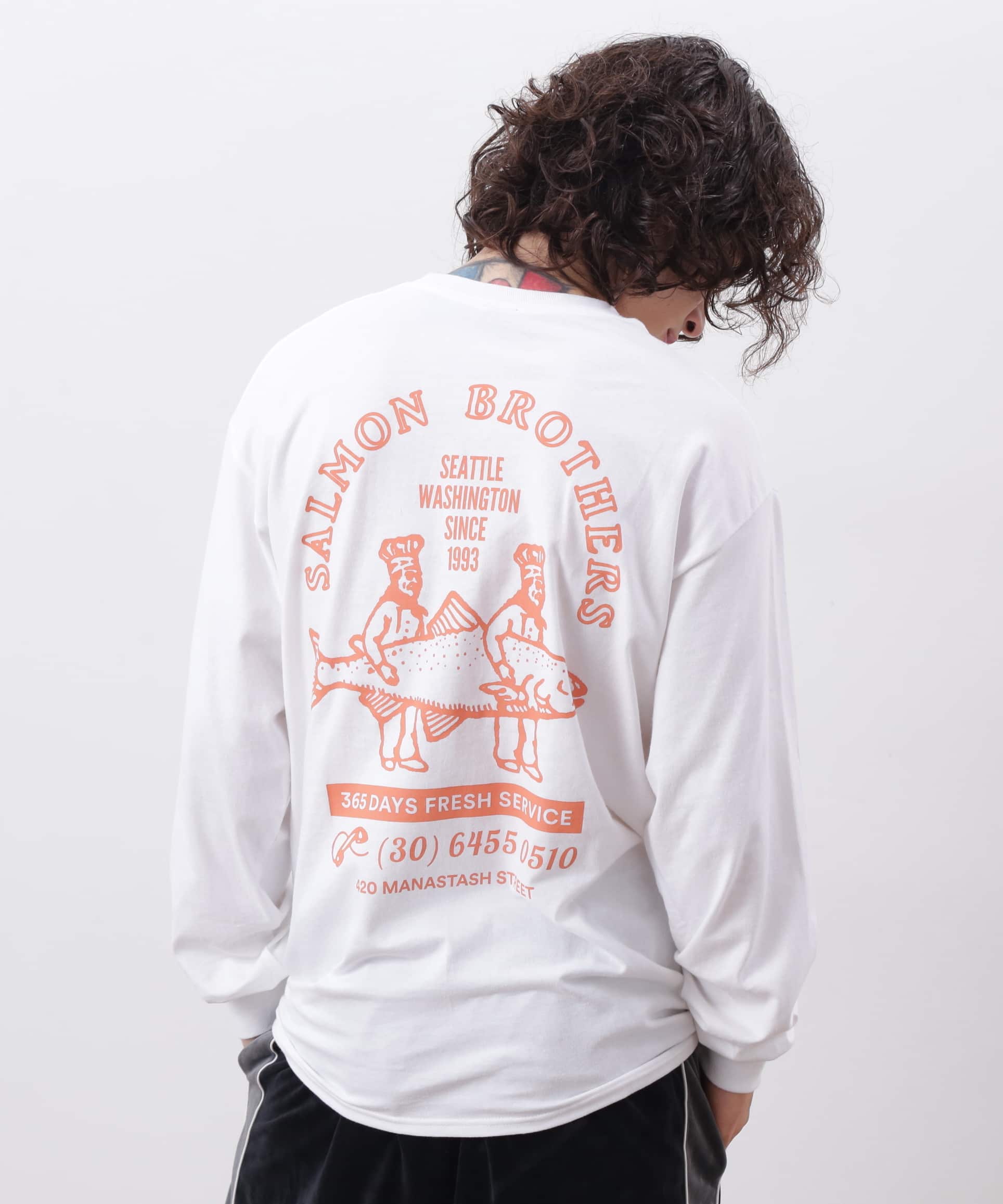 MANASTASH/マナスタッシュ/CiTee L/S TEE SALMON ORANGE S