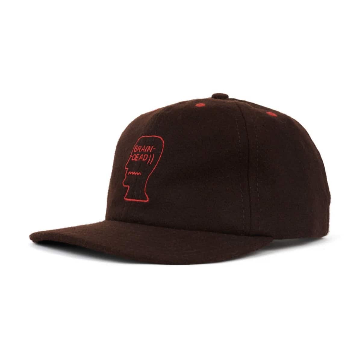 BRAIN DEAD/ブレインデッド/FLANNEL CLASSIC LOGOHEAD 6 PANEL HAT - BROWN BROWN FREE