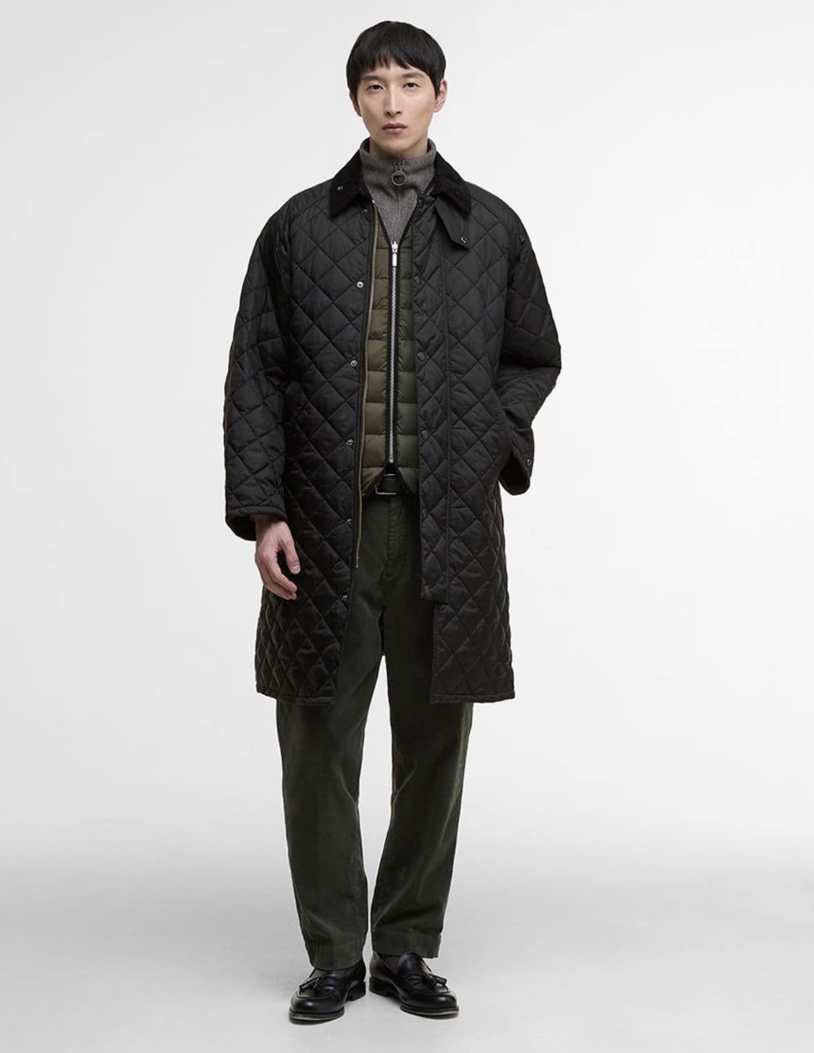 Barbour/バブアー　【EXMOOR / エクスモア】キルティング ミドル レングス コート　252MQU1867 ブラック 38