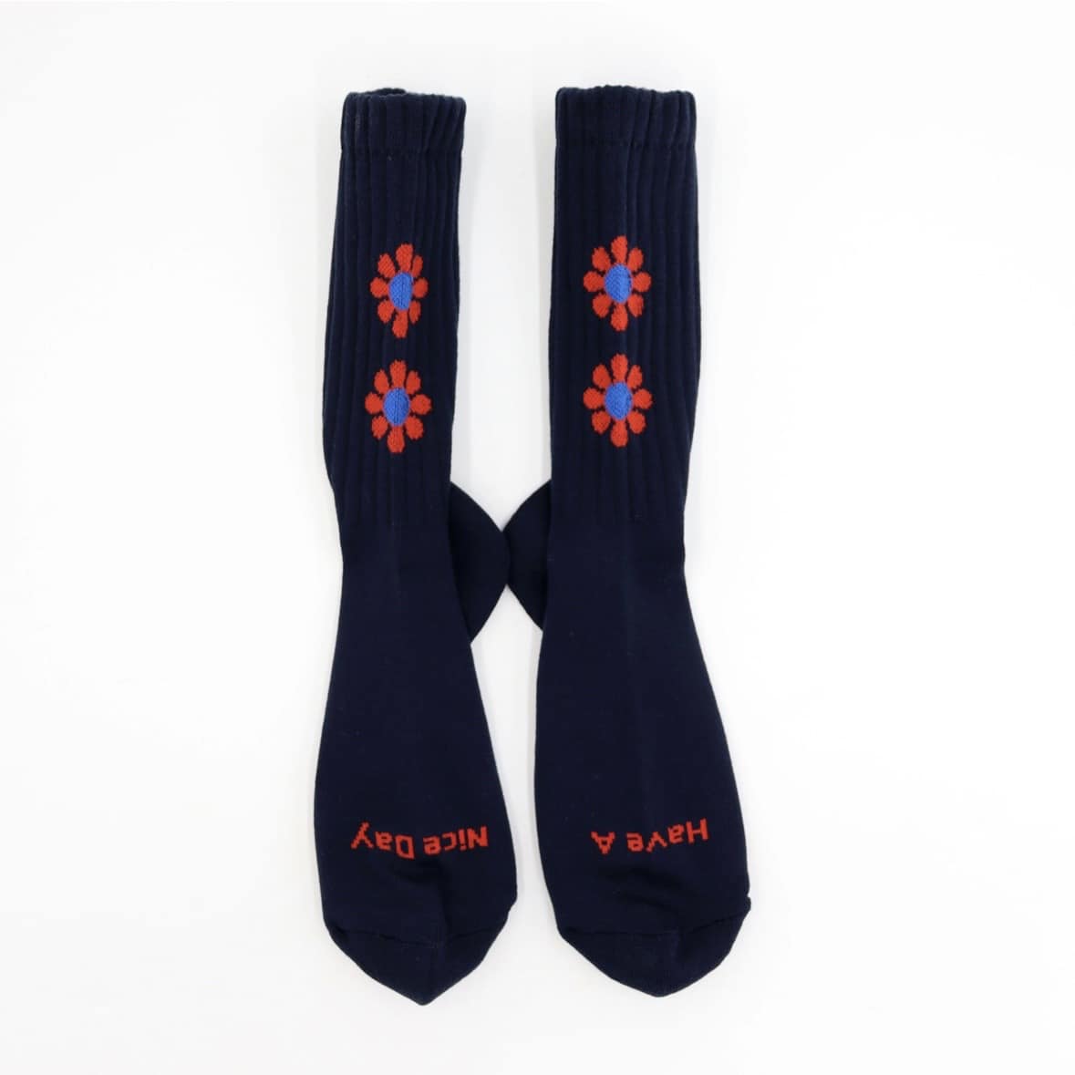 ROSTER SOX/ロスターソックス/PEACE ピース　花　メンズ　レディース NAVY 1