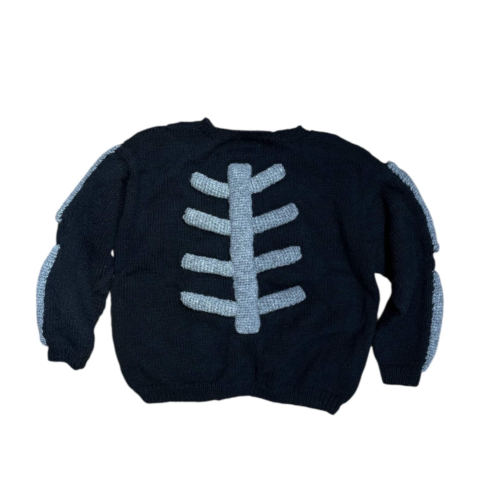 MacMahon Knitting Mills /マクマホンニッティングミルズ/Crew Neck Knit-3D Bone BLACK/GRAY FREE