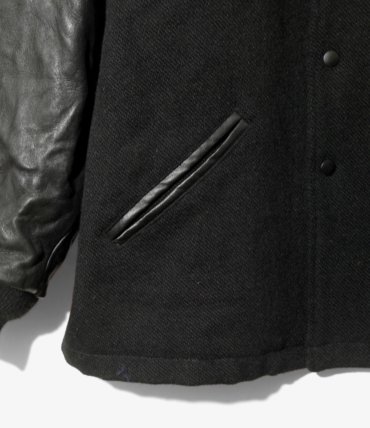 NEEDLES/ニードルズ/LETTERED COAT - WOOL MELTON/レタードコート - ウールメルトン BLACK L